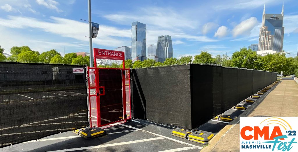 Special Event Fencing from Rio Grande Fence Co. of Nashville for CMA Fest 202 at Nissan Stadium